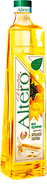 Масло подсолнечное «Altero» Vitality с добавлением оливкового масла и масла зародышей пшеницы, 810 мл