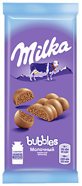 Молочный шоколад «Milka Bubbles» Пористый, 76 г