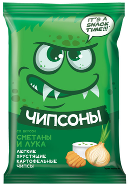 «Чипсоны», чипсы со вкусом сметаны и лука, 40 г «Чипсоны», чипсы со вкусом сметаны и лука, 40 г