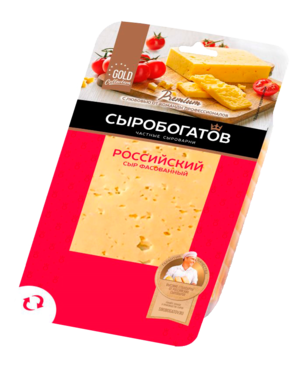 Сыр 50% «Сыробогатов» Российский, в нарезке, 125 г Сыр 50% «Сыробогатов» Российский, в нарезке, 125 г