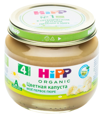 Овощное пюре «HIPP» Цветная капуста, 80 г Овощное пюре «HIPP» Цветная капуста, 80 г