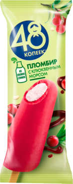 Мороженое «48 копеек» пломбир с клюквенным морсом, 80 г Мороженое «48 копеек» пломбир с клюквенным морсом, 80 г