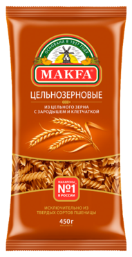 Макаронные изделия «Makfa» Спирали, цельнозерновые, 450 г Макаронные изделия «Makfa» Спирали, цельнозерновые, 450 г