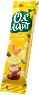 Фруктово-ореховый батончик «Ол`лайт» Лимонный, 30 г Фруктово-ореховый батончик «Ол`лайт» Лимонный, 30 г