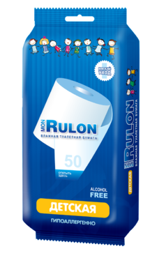 Туалетная бумага влажная «Mon Rulon» детская, с ромашкой, 50шт Туалетная бумага влажная «Mon Rulon» детская, с ромашкой, 50шт