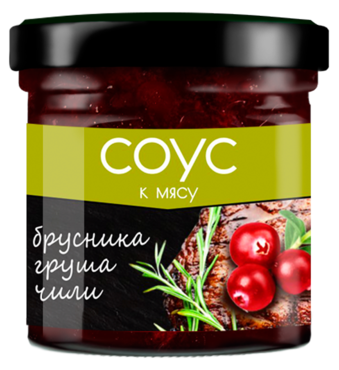 Соус «Сибирская Ягода» брусничный с грушей и чили, 100 г Соус «Сибирская Ягода» брусничный с грушей и чили, 100 г