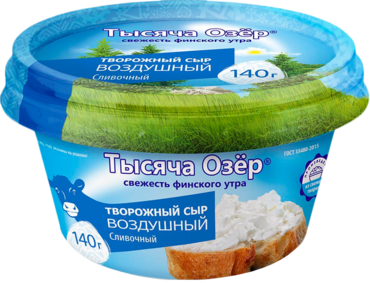 Сыр творожный «Тысяча озер» Воздушный сливочный, 140 г Сыр творожный «Тысяча озер» Воздушный сливочный, 140 г