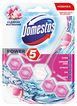 Блок для очищения унитаза «Domestos Power 5» Магнолия, 53 г
