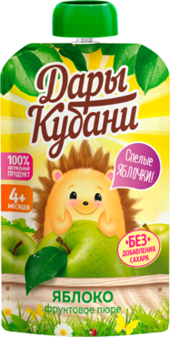 Пюре фруктовое «Дары Кубани» из яблок, 90 г Пюре фруктовое «Дары Кубани» из яблок, 90 г
