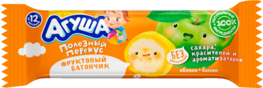 Батончик фруктовый «Агуша» Яблоко-банан, 15 г Батончик фруктовый «Агуша» Яблоко-банан, 15 г