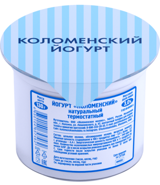 Йогурт 3% «Коломенский» термостатный, 130 г Йогурт 3% «Коломенский» термостатный, 130 г