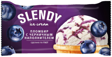 Пломбир «Slendy» с черничным наполнителем, 80 г Пломбир «Slendy» с черничным наполнителем, 80 г