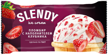 Пломбир «Slendy» с клубничным наполнителем, 80 г Пломбир «Slendy» с клубничным наполнителем, 80 г