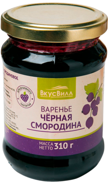 Варенье «ВкусВилл» из черной смородины, 310 г Варенье «ВкусВилл» из черной смородины, 310 г