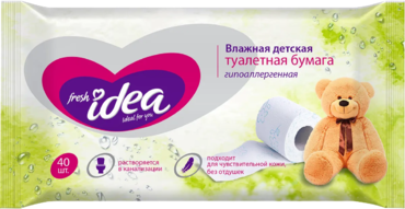 Туалетная бумага влажная «Fresh Idea» детская, 40шт Туалетная бумага влажная «Fresh Idea» детская, 40шт