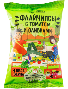 Флайчипсы зерновые «ВкусВилл» с томатом и оливками, 40 г Флайчипсы зерновые «ВкусВилл» с томатом и оливками, 40 г