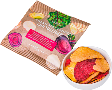 Хрустящие снеки «ВкусВилл» из картофеля, свеклы и репы, 25 г Хрустящие снеки «ВкусВилл» из картофеля, свеклы и репы, 25 г