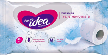 Туалетная бумага «Fresh Idea» влажная, растворяющаяся, 40шт Туалетная бумага «Fresh Idea» влажная, растворяющаяся, 40шт