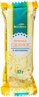 Печенье сдобное «ВкусВилл» с молоком, 32 г Печенье сдобное «ВкусВилл» с молоком, 32 г