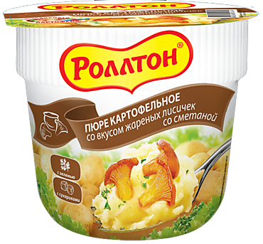 Пюре картофельное «Роллтон» со вкусом жаренных лисичек со сметаной, 40 г