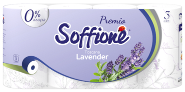 Туалетная бумага трехслойная «Soffione» Premio lavender, 8 рулонов Туалетная бумага трехслойная «Soffione» Premio lavender, 8 рулонов
