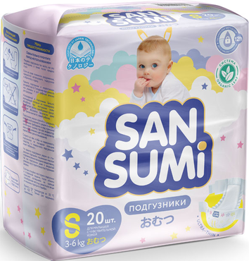 Подгузники, размер S (3-6 kg) «Sansumi», 470 г Подгузники, размер S (3-6 kg) «Sansumi», 470 г