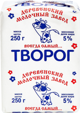 Творог 5% «Деревенский молочный завод», 250 г Творог 5% «Деревенский молочный завод», 250 г