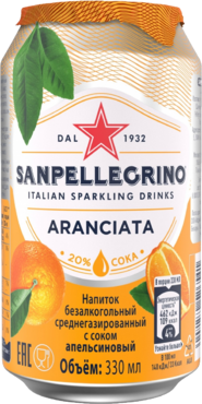 Напиток газированный «Sanpellegrino» с соком апельсина, 330 мл Напиток газированный «Sanpellegrino» с соком апельсина, 330 мл