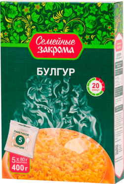 Булгур «Семейные закрома» 5 пакетиков, 400 г Булгур «Семейные закрома» 5 пакетиков, 400 г