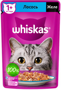 Влажный корм для кошек «Whiskas» желе с лососем, 75 г Влажный корм для кошек «Whiskas» желе с лососем, 75 г