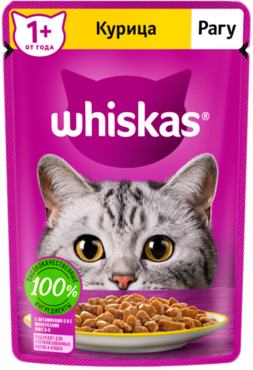 Влажный корм для кошек «Whiskas» рагу с курицей, 75 г Влажный корм для кошек «Whiskas» рагу с курицей, 75 г