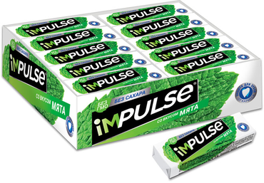 «Impulse», жевательная резинка со вкусом «Мята», без сахара, 14 г «Impulse», жевательная резинка со вкусом «Мята», без сахара, 14 г