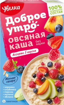 Каша «Увелка» овсяная, ассорти 5 вкусов, 200 г Каша «Увелка» овсяная, ассорти 5 вкусов, 200 г