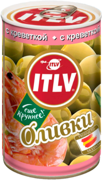 Оливки «ITLV» с креветками, 314 мл Оливки «ITLV» с креветками, 314 мл