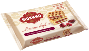 Мягкие вафли «Яшкино» с вишневым джемом, 40 г Мягкие вафли «Яшкино» с вишневым джемом, 40 г