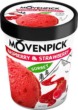 Мороженое «Movenpick» Сорбет малина-клубника, 480 мл