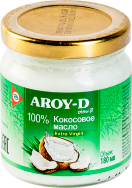 Кокосовое масло «AROY-D» Extra virgin, 180 мл Кокосовое масло «AROY-D» Extra virgin, 180 мл