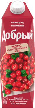 Морс «Добрый» Виноград-клюква, 1 л Морс «Добрый» Виноград-клюква, 1 л