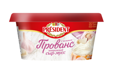Сыр-мусс творожный 60% «PRESIDENT» Прованс с чесноком, 120 г Сыр-мусс творожный 60% «PRESIDENT» Прованс с чесноком, 120 г