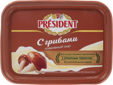 Сыр плавленый 45% «PRESIDENT» с грибами, 200 г Сыр плавленый 45% «PRESIDENT» с грибами, 200 г