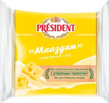 Сыр плавленый 40% «PRESIDENT» Мааздам, слайсы, 150 г Сыр плавленый 40% «PRESIDENT» Мааздам, слайсы, 150 г