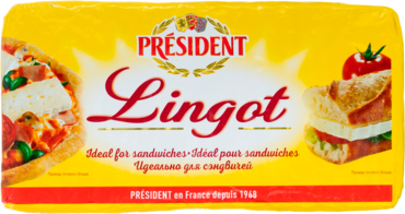Сыр 60% «PRESIDENT» Lingot, с белой плесенью, 2кг Сыр 60% «PRESIDENT» Lingot, с белой плесенью, 2кг