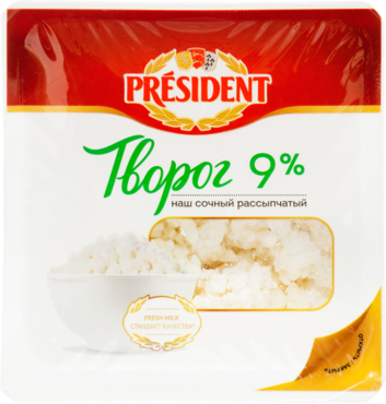 Творог 9% «PRESIDENT», 200 г Творог 9% «PRESIDENT», 200 г