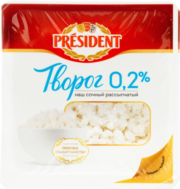 Творог 0.2% «PRESIDENT», 200 г Творог 0.2% «PRESIDENT», 200 г