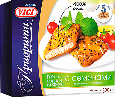 Рыбное филе «Vici» в панировке с семенами, 300 г