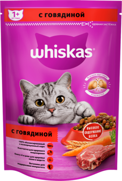 Сухой полнорационный корм «Whiskas» подушечки с паштетом, говядина, 350 г Сухой полнорационный корм «Whiskas» подушечки с паштетом, говядина, 350 г