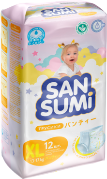 Подгузники-трусики «Sansumi» размер XL (13-17 кг), 12 шт Подгузники-трусики «Sansumi» размер XL (13-17 кг), 12 шт