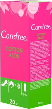Ежедневные прокладки «Carefree» Cotton Aloe, 20шт Ежедневные прокладки «Carefree» Cotton Aloe, 20шт