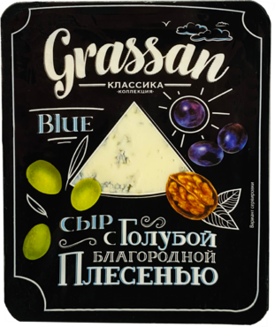Сыр 50% «Grassan» с голубой благородной плесенью, 100 г Сыр 50% «Grassan» с голубой благородной плесенью, 100 г