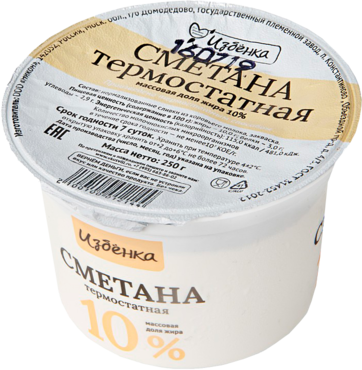 Сметана 10% «ВкусВилл» термостатная, 250 г Сметана 10% «ВкусВилл» термостатная, 250 г